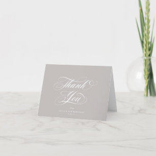 Latte Elegant Script Blank Wedding Thank You Card