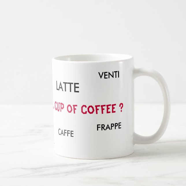 LATTE, FRAPPE, CAPPUCCINO, TALL, V... - Customised Coffee Mug (Right)