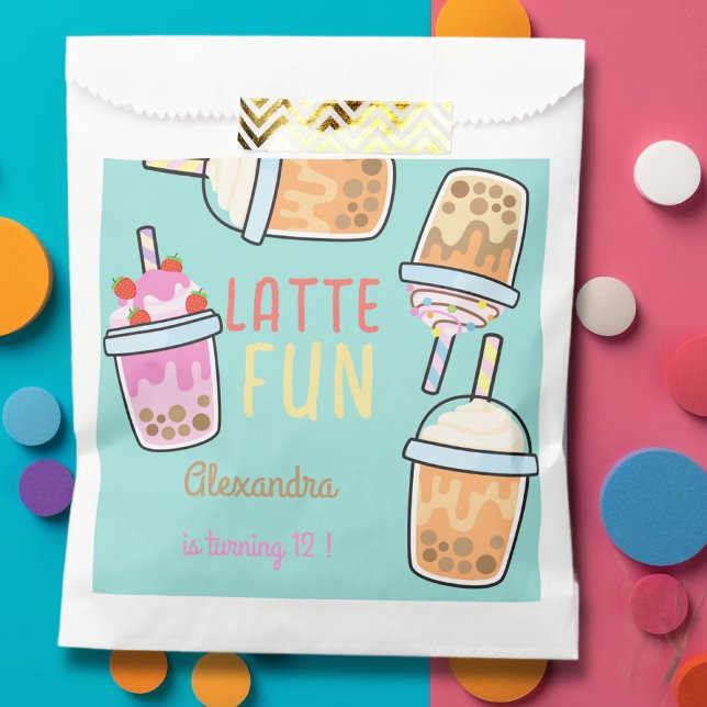 Latte fun coffee bobba tea birthday favour bags (Creator Uploaded)
