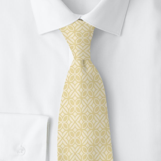 Latte Leaves & Lines Tie (Creator Uploaded)