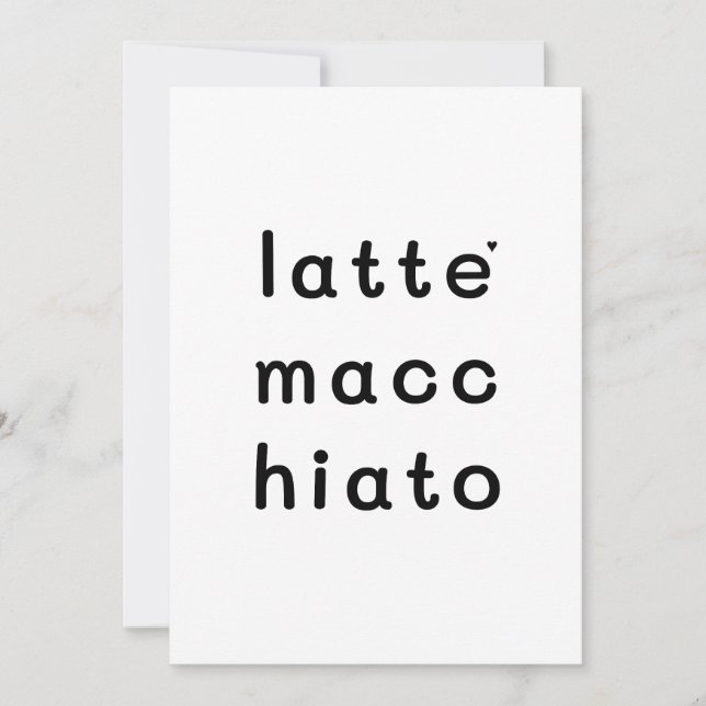 Latte macchiato - minimalistic typography card (Front)