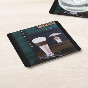 Latte Macchiato Painting by Alfred Fox Square Paper Coaster