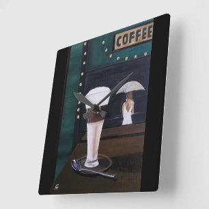 Latte Macchiato Painting by Alfred Fox Square Wall Clock