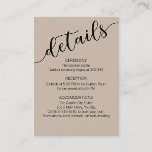 Latte Mocha Black Love Script Details Enclosure Card