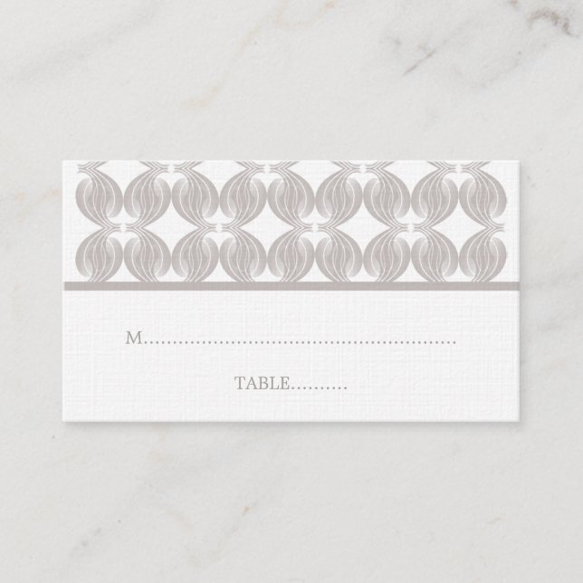 Latte Modern Deco Place Card (Front)