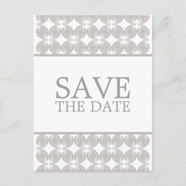 Latte Modern Deco Save the Date Postcard (Front)