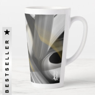 Latte Mug Abstract Trend Interior Decor Black