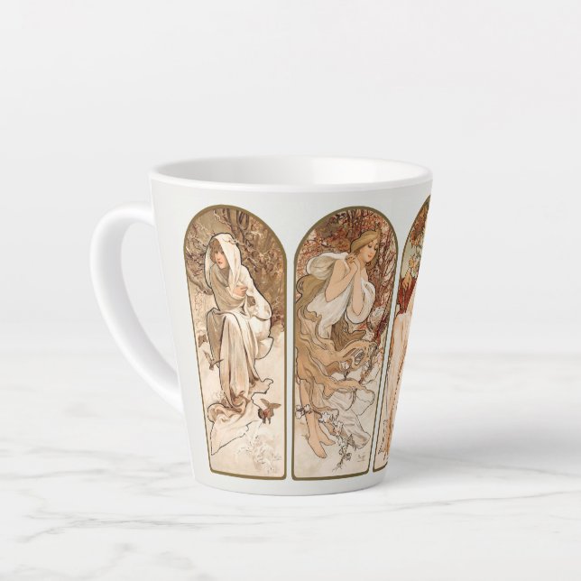  LATTE MUG : ALPHONS MARIA MUCHA : THE SEASONS (Left Angle)