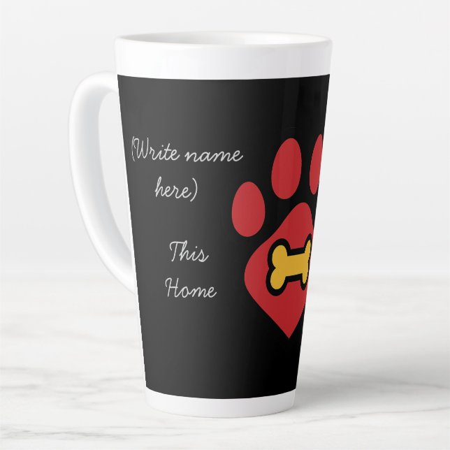 Latte Mug Animal Paw Print (Left Angle)