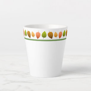 Latte Mug-Autumn Leaves Latte Mug