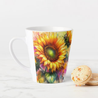 Latte Mug - Beautiful Yellow Sunflowers