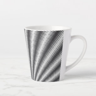Latte Mug - Black and White Geometric Design