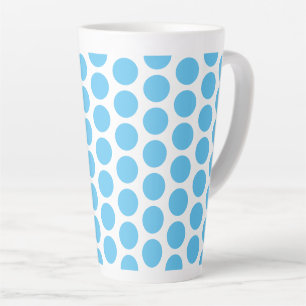 Latte Mug-Blue Polka Dots Latte Mug