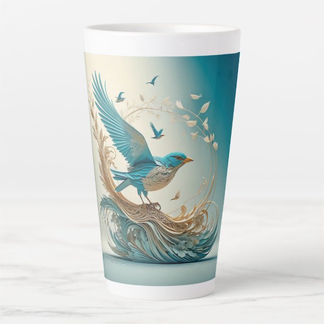 Latte Mug (Bluebird) (Front)