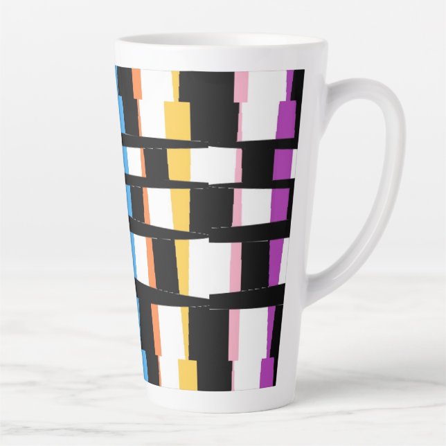 Latte Mug CHUNKY SQUARES ART DESIGN (Right)
