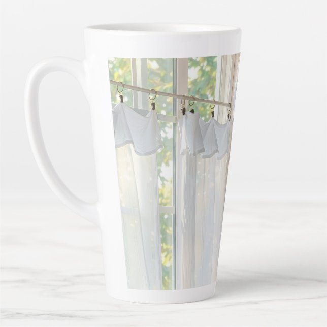 Latte Mug Curtain in the Wind (Left)