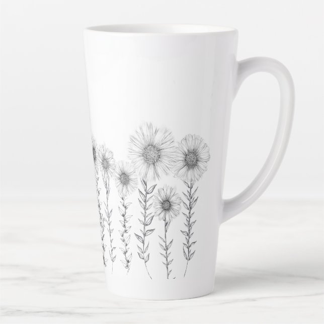Latte Mug Daisy Floral (Right)