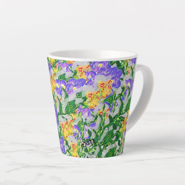 Latte Mug : Garden Of Flowers (Right Angle)