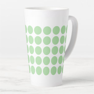 Latte Mug-Green Polka Dots Latte Mug
