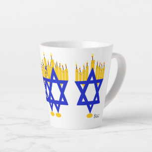 Latte Mug : Hanukkah Menorah
