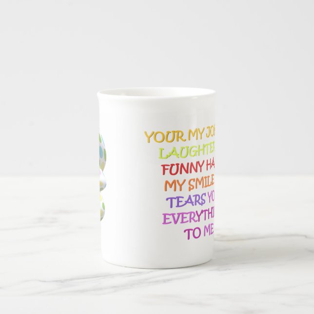 Latte Mug jokes laughter funny cute words (Front)