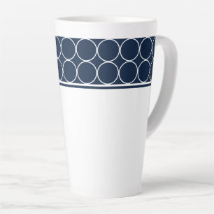 Latte Mug-Navy & White Dots Mug
