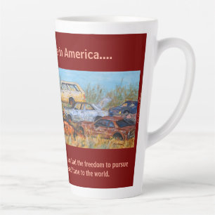 Latte Mug: Once Upon A Time iin America, burgundy Latte Mug