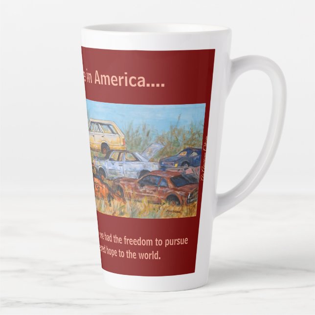 Latte Mug: Once Upon A Time iin America, burgundy Latte Mug (Right)