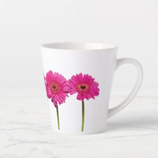 Latte Mug Pink Gerbera Daisies