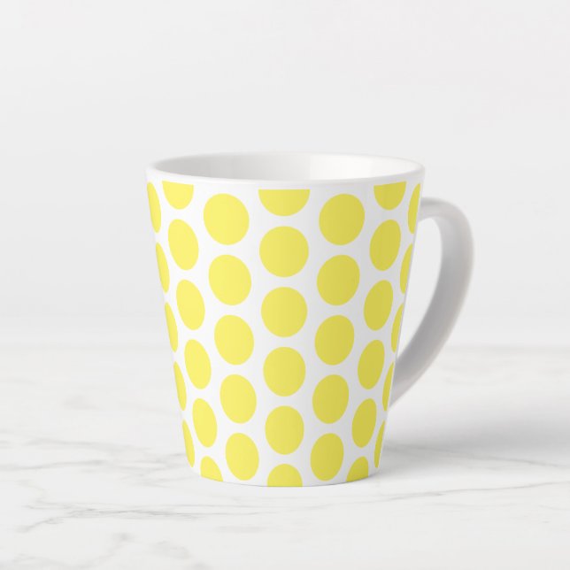 Latte Mug-Polka Dots Latte Mug (Right Angle)