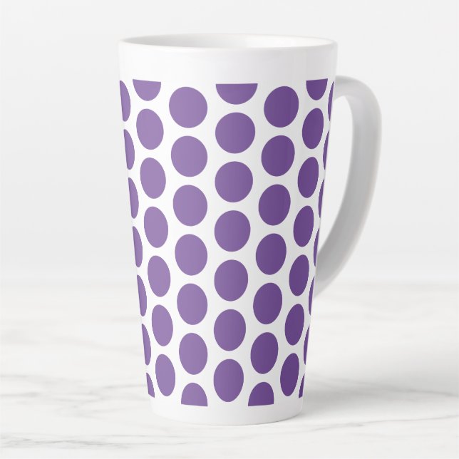 Latte Mug-Polka Dots Latte Mug (Right Angle)