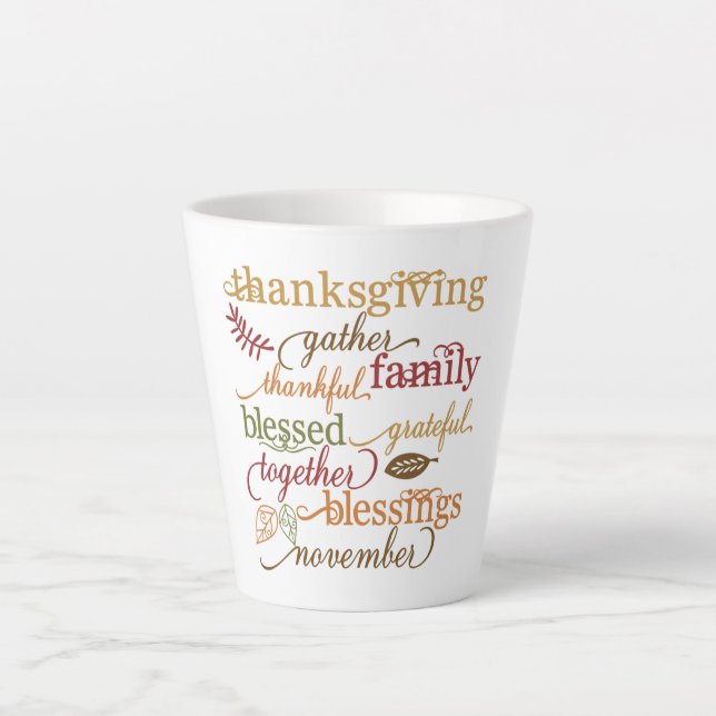 Latte Mug-Thanksgiving Mug (Front)