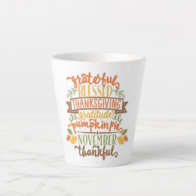 Latte Mug-Thanksgiving Mug (Front)