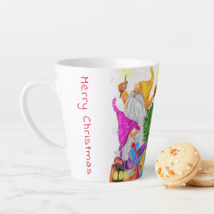 Latte Mug with Christmas Gnomes