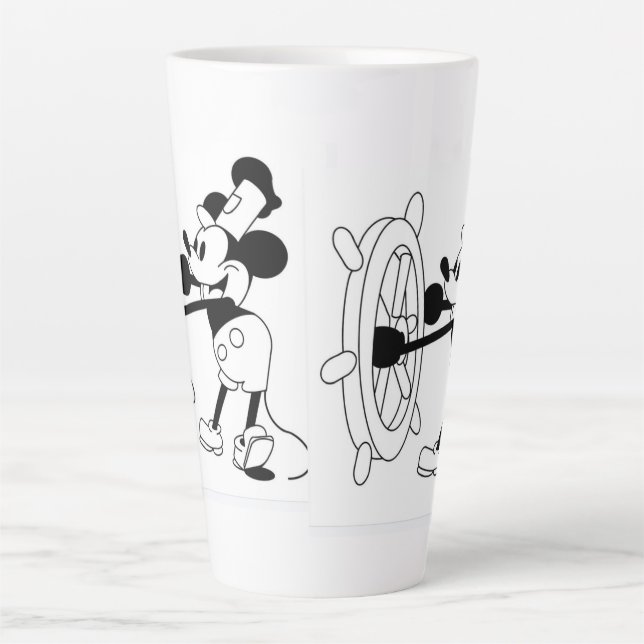 Latte mug with iconic Steamboat Willie design  (Front)