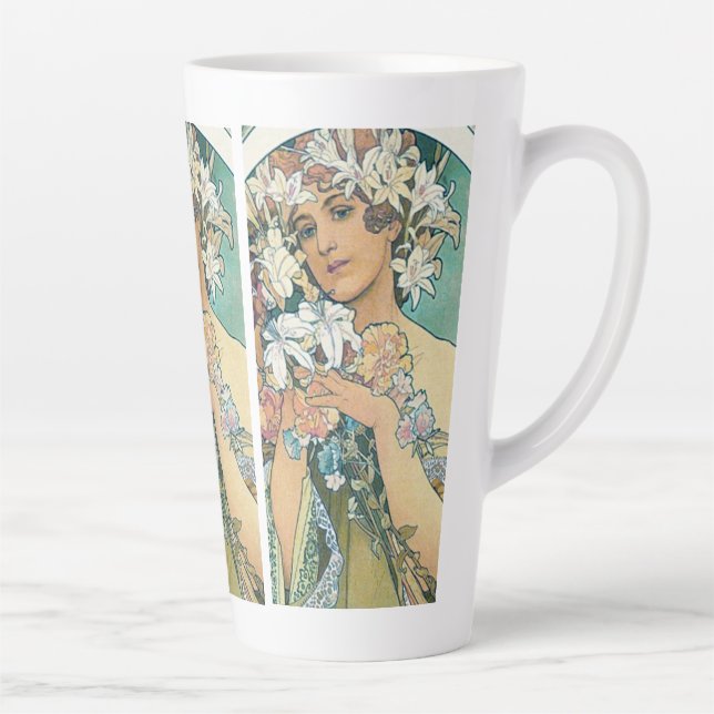 LATTE MUG WITH MUCHA PRINT (Right)