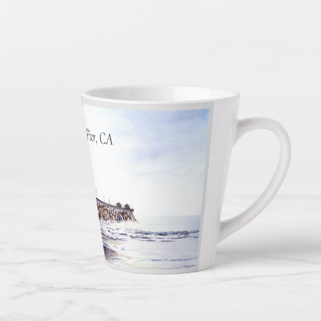Latte Mug with San Clemente Pier (Right)