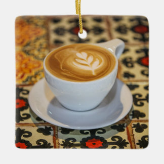 Latte on Mexican Tile | Pescadero, Mexico Ceramic Ornament