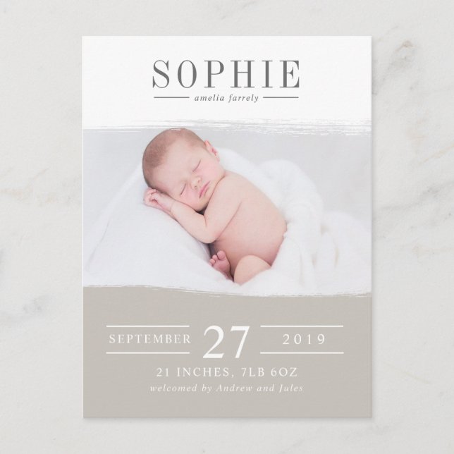 Latte perfection photo birth announcement (Front)