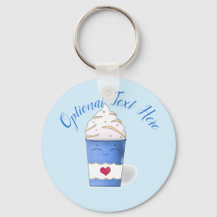 Latte & Whipped Cream (Blue) Key Ring