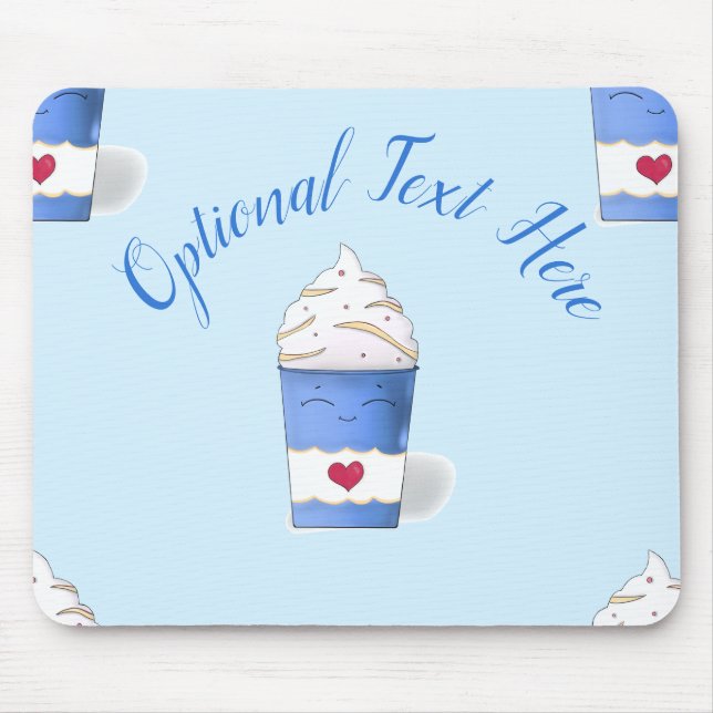 Latte & Whipped Cream (Blue)   Mouse Pad (Front)