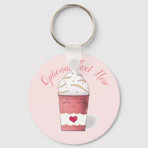 Latte & Whipped Cream (Pink) Key Ring