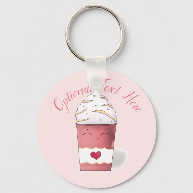 Latte & Whipped Cream (Pink)   Key Ring (Front)
