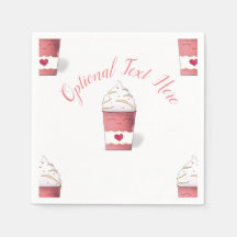 Latte & Whipped Cream (Pink)  Napkins