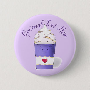 Latte & Whipped Cream (Purple)   Button