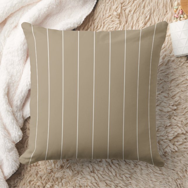 Latte White Stripes Pattern Cushion (Blanket)