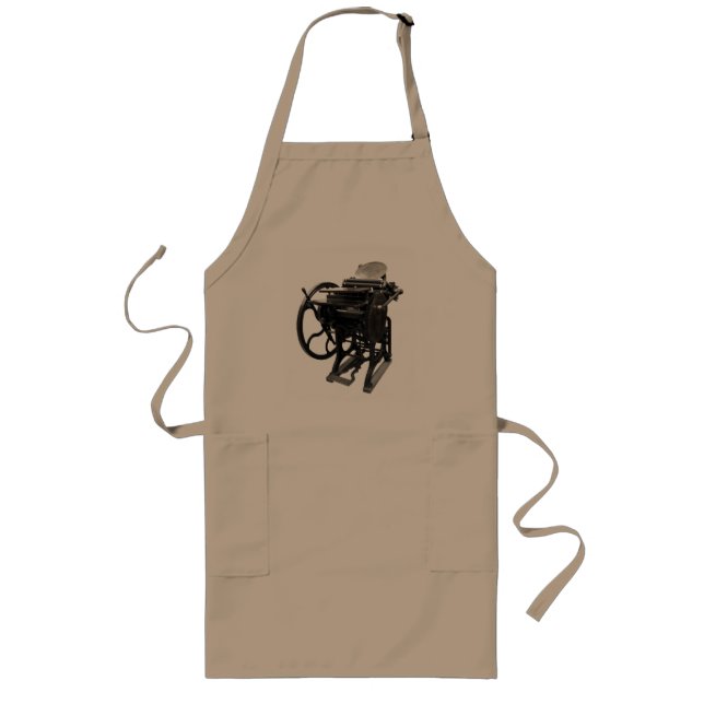 Latterpress 1888 long khaki apron (Front)