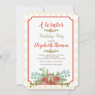 Lattice Frame Floral Invitation