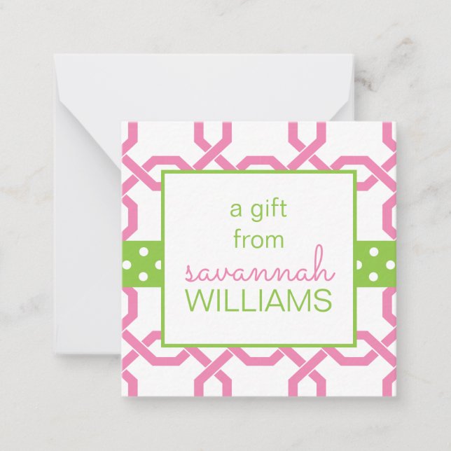 Lattice & Grosgrain  Gift Enclosure Cards (Front)