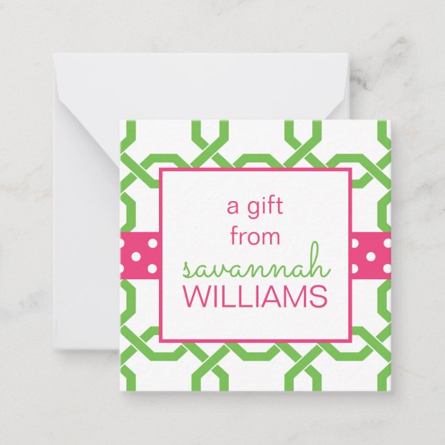Lattice & Grosgrain  Gift Enclosure Cards (Front)